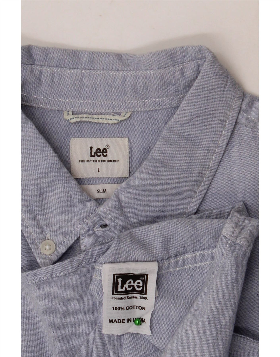 LEE Slim-Fit-Hemd für Herren, groß, aus blauer Baumwolle