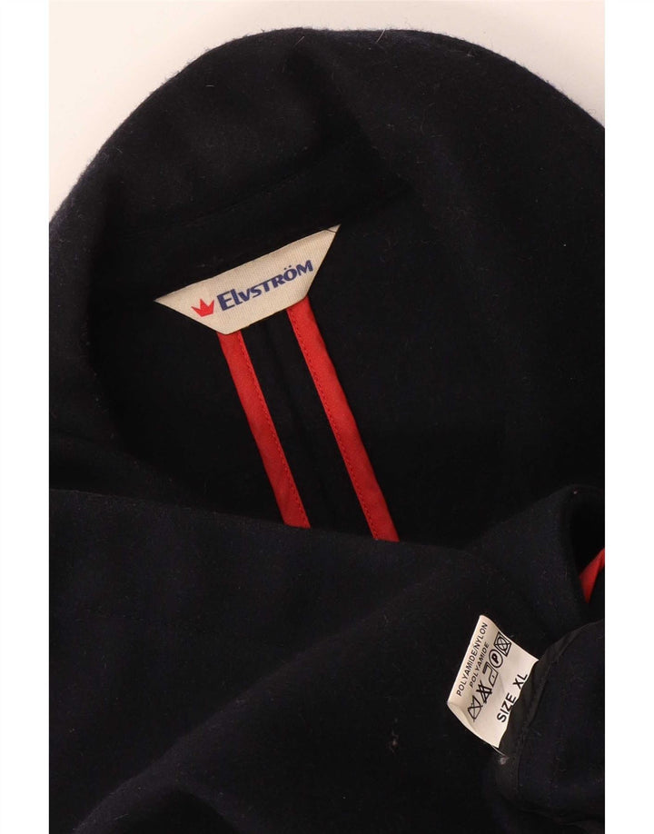 Elvstrom Herren Pea Coat UK 42 XL Marineblaue Wolle