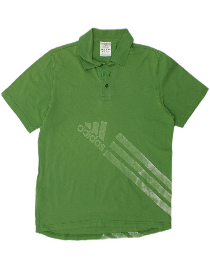ADIDAS Mens Graphic Polo Shirt Medium Green Cotton Vintage Adidas and Second-Hand Adidas from Messina Hembry 