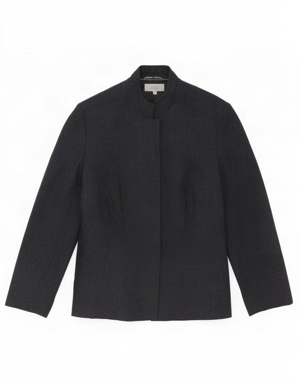 Marks & Spencer Damen Kurzmantel UK 18 XL Graue Wolle