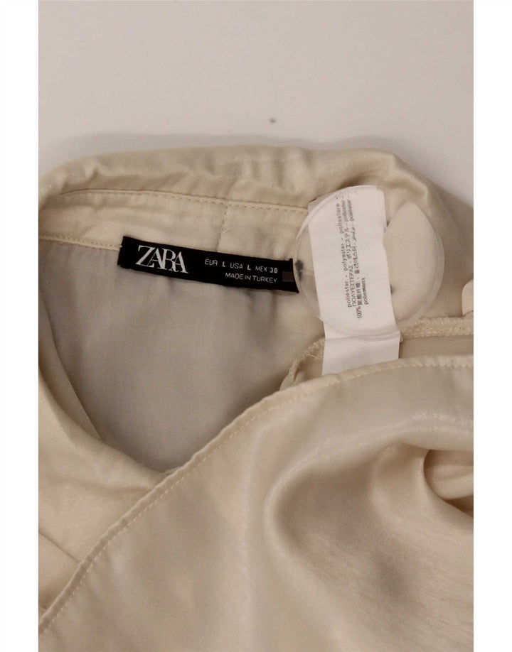 Zara Damen-Hemd UK 16 Large Off White Polyester