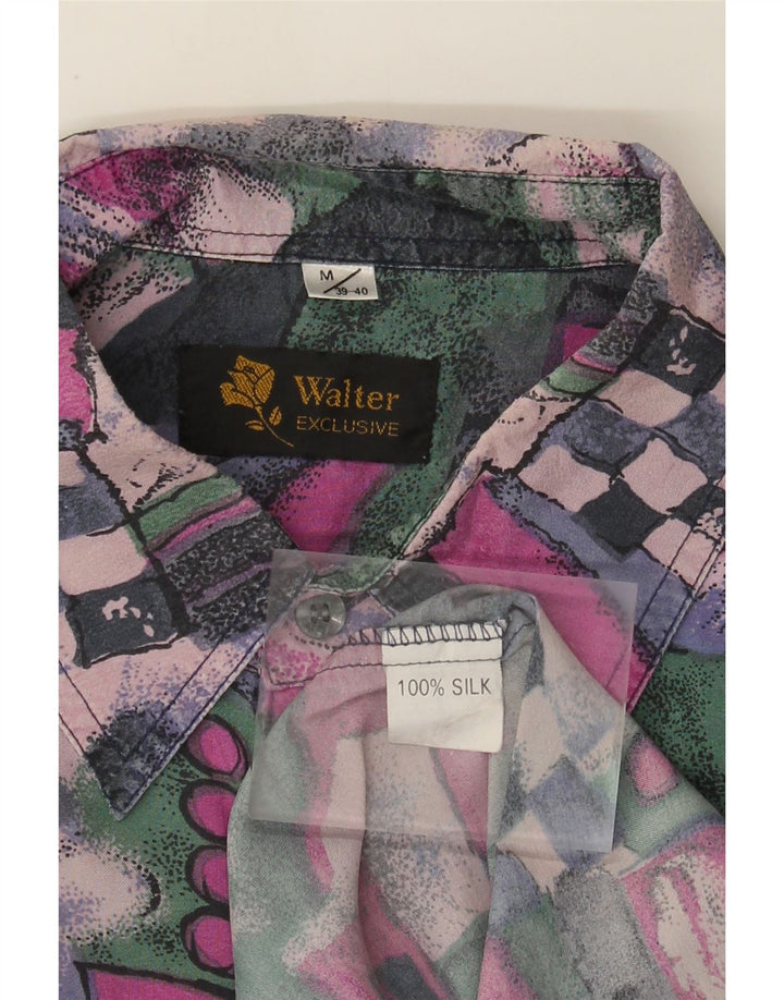 Vintage Herren Hemd mit abstraktem Muster, Größe 39/40, mittelmehrfarbig
