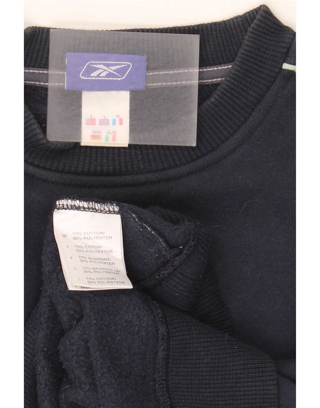 Reebok Herren Sweatshirt Pullover Large Marineblau Baumwolle