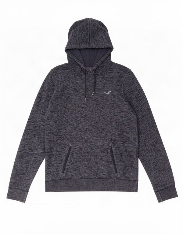 Hollister Herren-Kapuzenpullover aus mittelblauer, gesprenkelter Baumwolle
