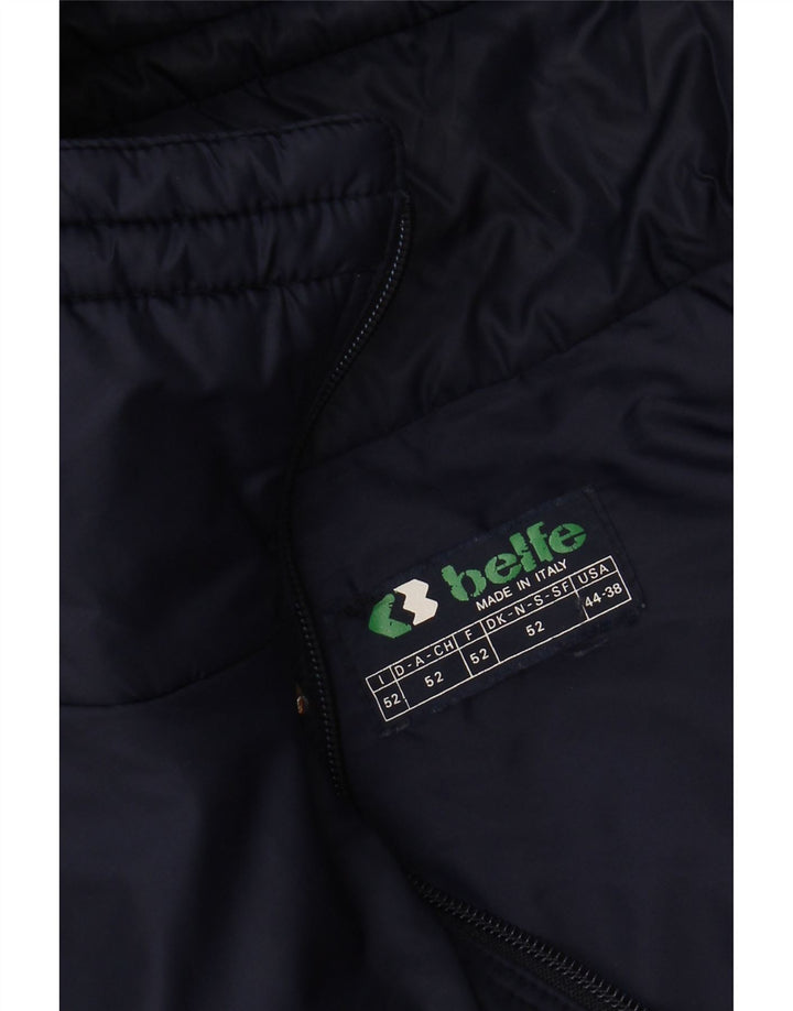 BELFE Mens Hooded Padded Jacket IT 52 XL Orange Colourblock Polyamide Vintage Belfe and Second-Hand Belfe from Messina Hembry 