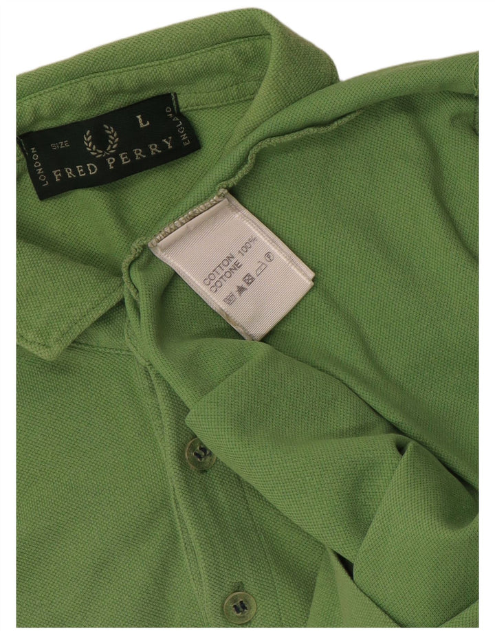 Fred Perry Herren-Poloshirt, große grüne Baumwolle