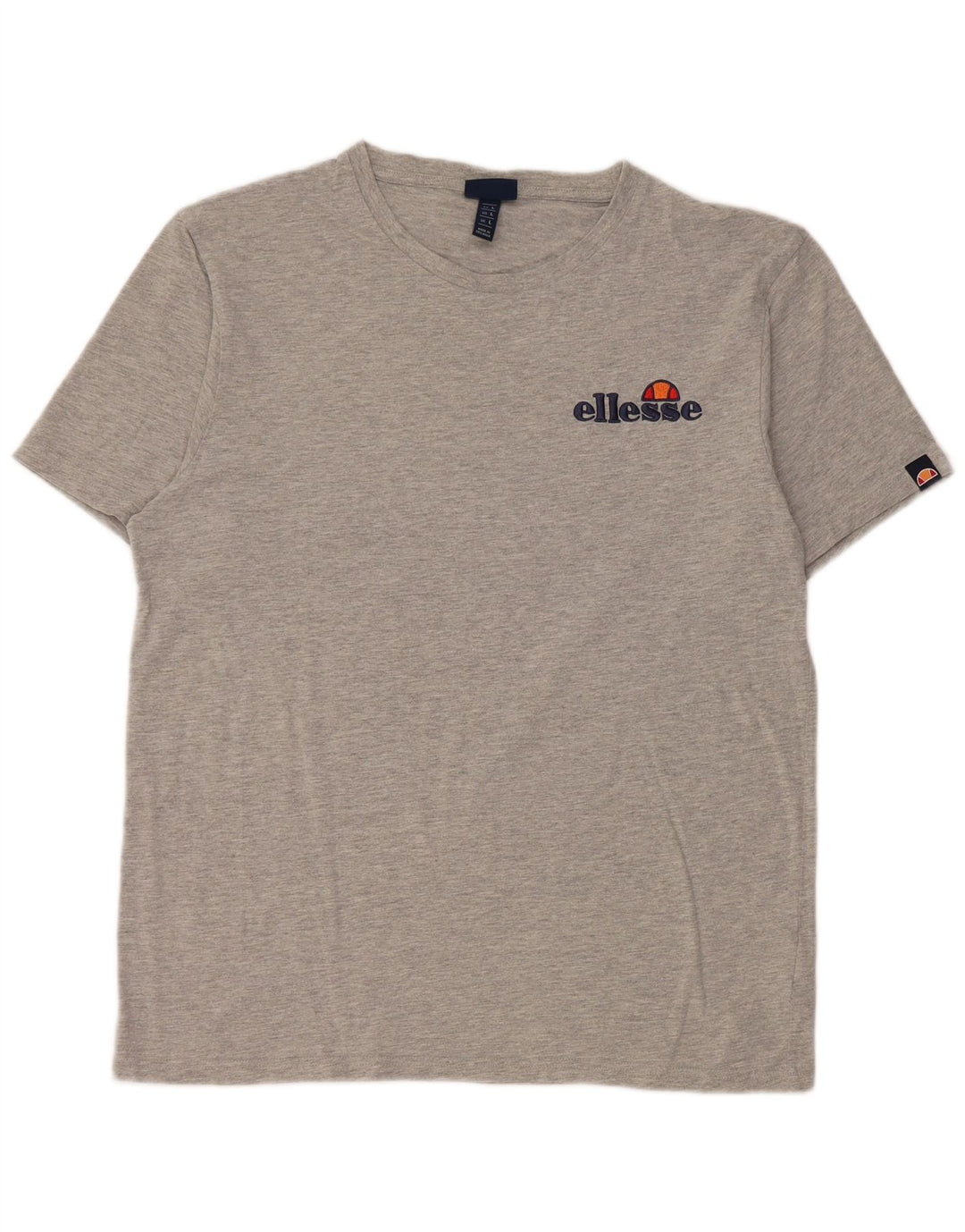 Ellesse Herren-T-Shirt-Oberteil, groß, grau gesprenkelte Baumwolle