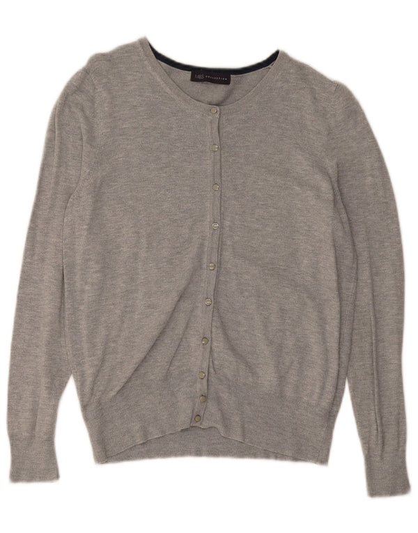 Marks & Spencer Damen-Cardigan-Pullover UK 16 Große grau gefleckte Viskose
