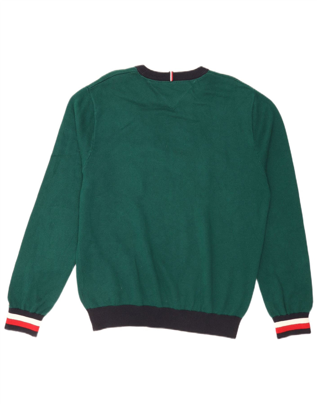 Tommy Hilfiger Herren-Pullover mit Rundhalsausschnitt, Mittelgrün, Farbblock