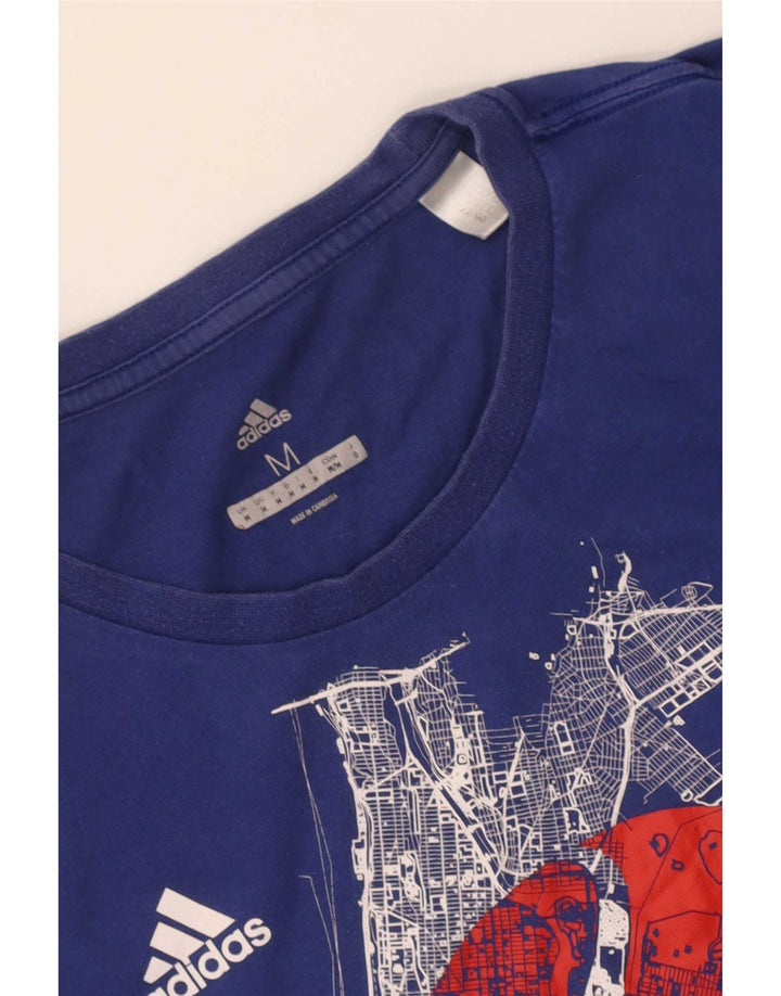 Adidas Herren Grafik T-Shirt Top Mittelblau