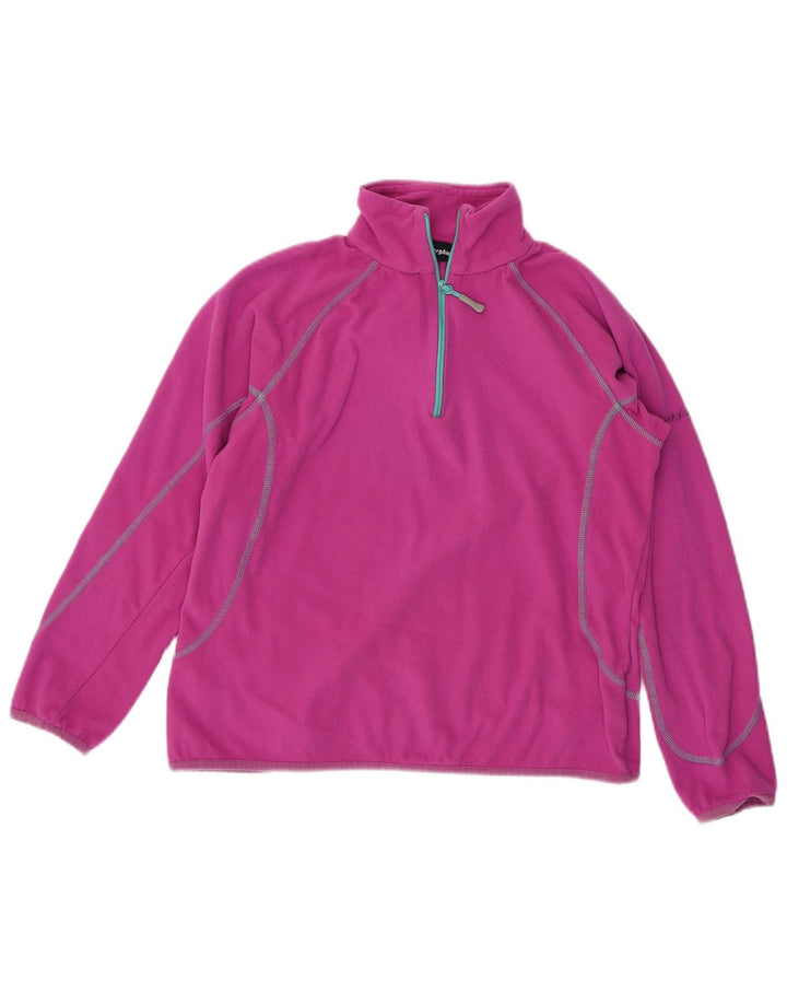 BERGHAUS Womens Zip Neck Fleece Jumper UK 12 Medium Pink