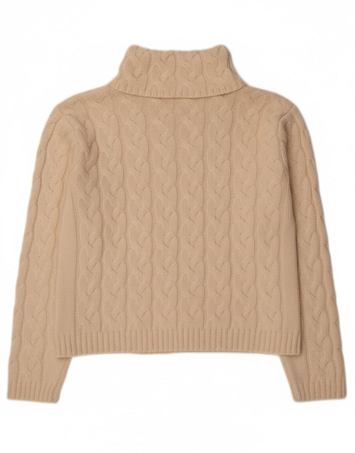Marco Pecci Damen-Pullover mit Rollkragen, Gr. 10, Größe S, cremefarbene Wolle