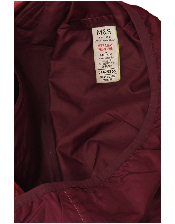 Marks & Spencer Damen-Regenjacke mit Kapuze, UK 14, mittelrosa, Farbblock