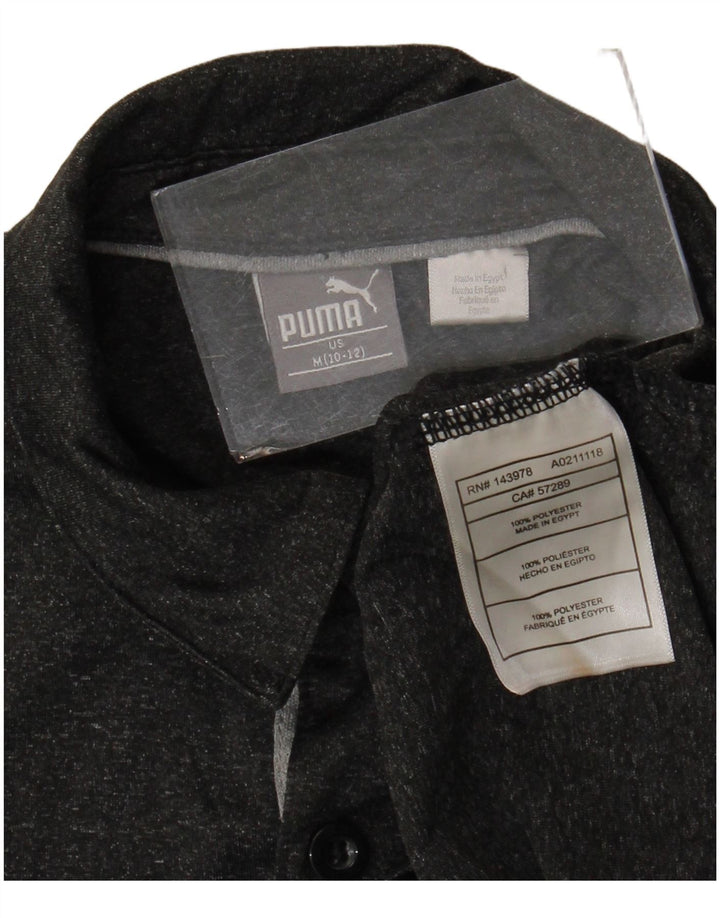 Puma Poloshirt für Jungen, 10–11 Jahre, mittelgrau geflecktes Polyester
