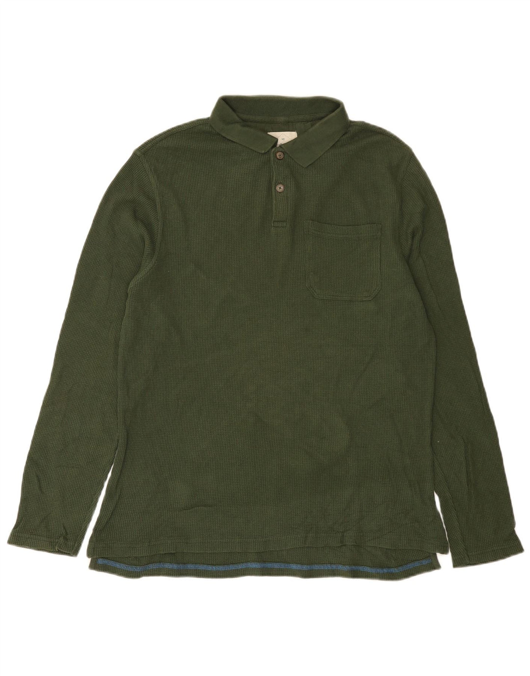 White Stuff Herren-Langarm-Poloshirt aus mittlerer Khaki-Baumwolle