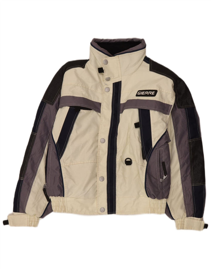 Gierre Herren-Skijacke mit Kapuze IT 48 Medium Off White Colourblock Polyester