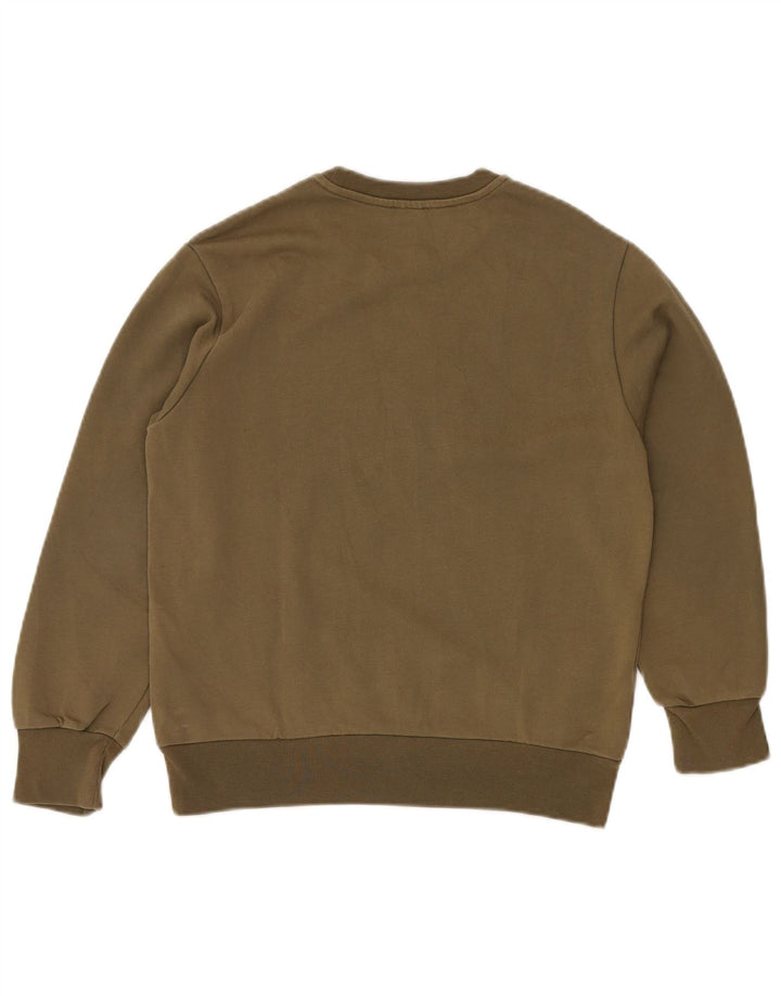 DIESEL Damen Grafik-Sweatshirt-Pullover UK 12 Medium Khaki Baumwolle