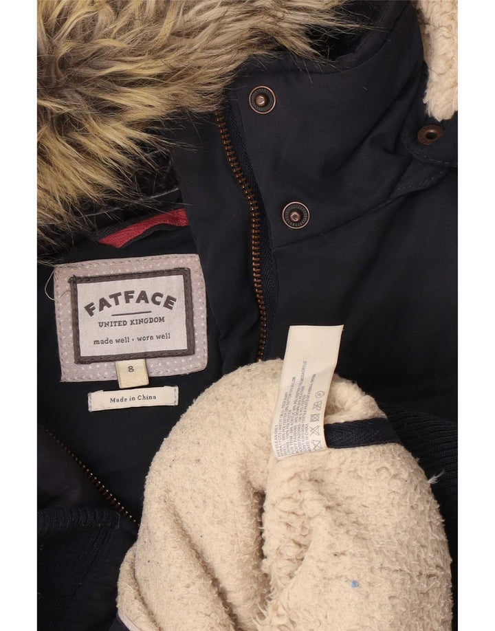Fat Face wattierte Damen-Weste mit Kapuze, Größe S, Marineblau, Polyester