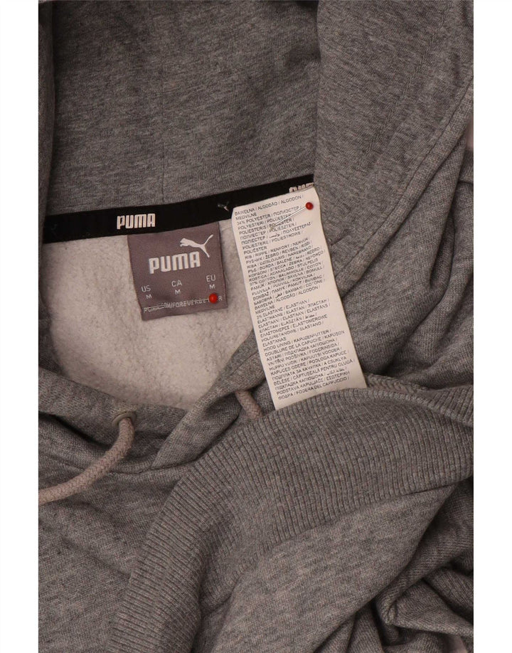 Puma Herren-Kapuzenpullover mit Grafik, mittelgrau gesprenkelte Baumwolle