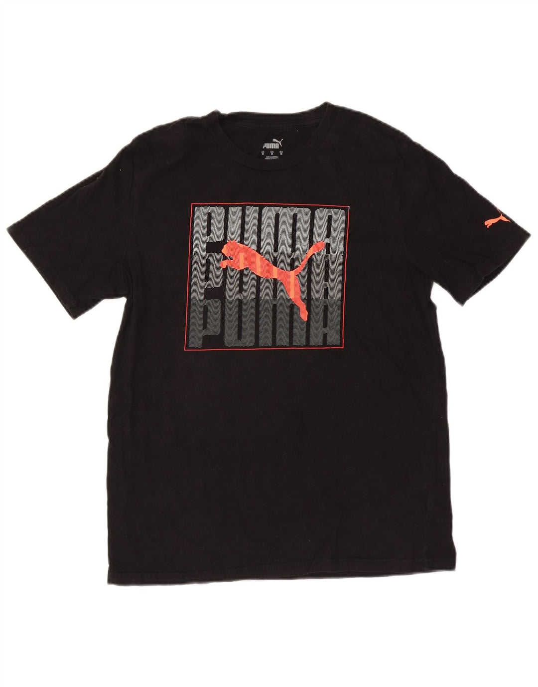 PUMA Herren Grafik T-Shirt Top Medium Schwarz Baumwolle