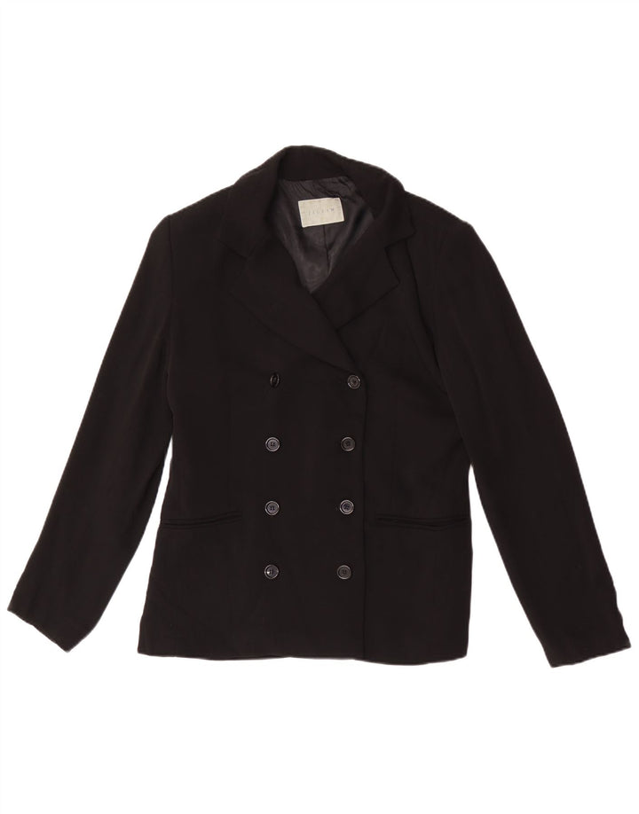 Jigsaw Womens Pea Coat UK 14 Mittelschwarze Wolle