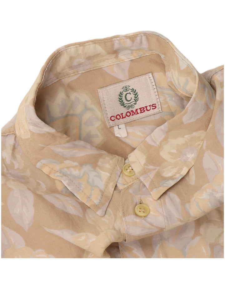 Columbus Damen-Hemd, UK 44, Größe L, beige, geblümt