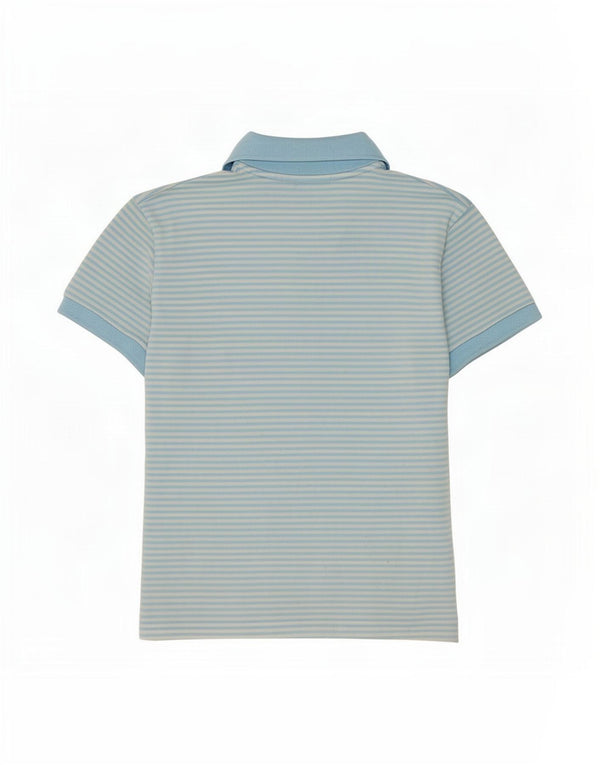 Lacoste Mädchen-Poloshirt, 11–12 Jahre, groß, blau, Nadelstreifen
