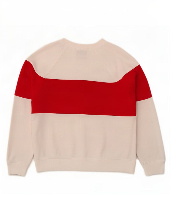 Gap Grafik-Sweatshirtpullover für Damen, UK 16, Größe L, Weiß, Colourblock-Baumwolle