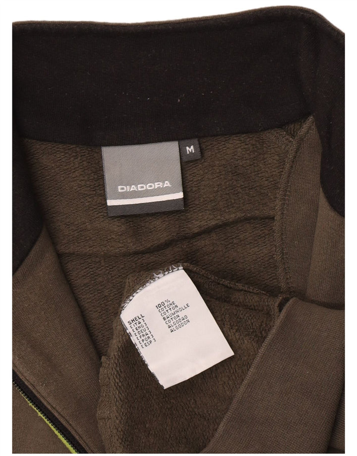 Diadora Herren-Trainingsanzug-Oberteil, Jacke, mittlere Khaki-Baumwolle