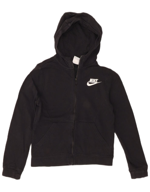 Nike Jungen-Kapuzenpullover mit Reißverschluss, 10–11 Jahre, mittlere schwarze Baumwolle