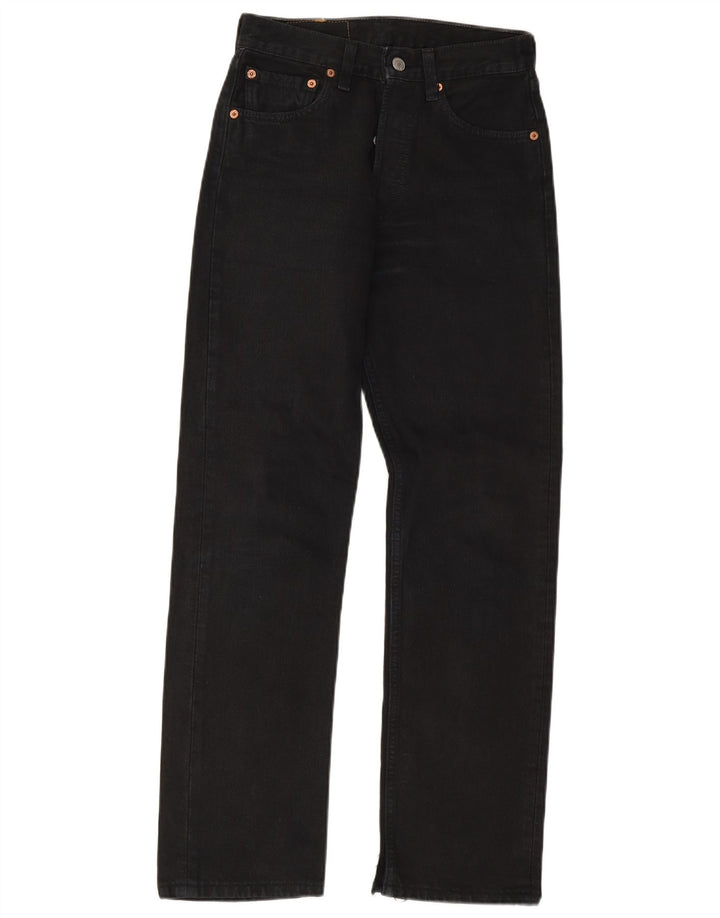 Levi's Herren 501 Straight Jeans W27 L30 Schwarze Baumwolle