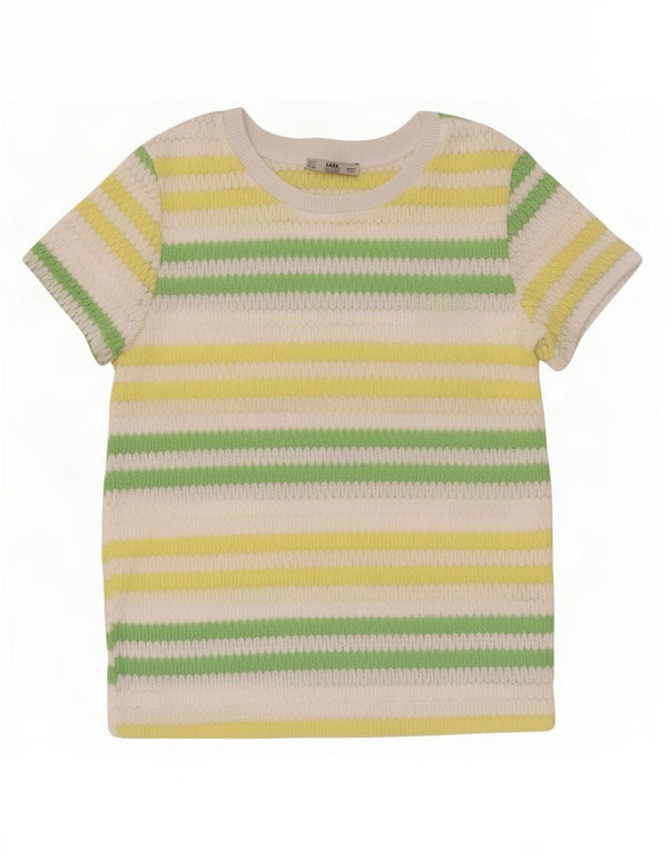 Zara Damen-Strickblusenoberteil, UK 10, klein, mehrfarbig, gestreift, Polyester