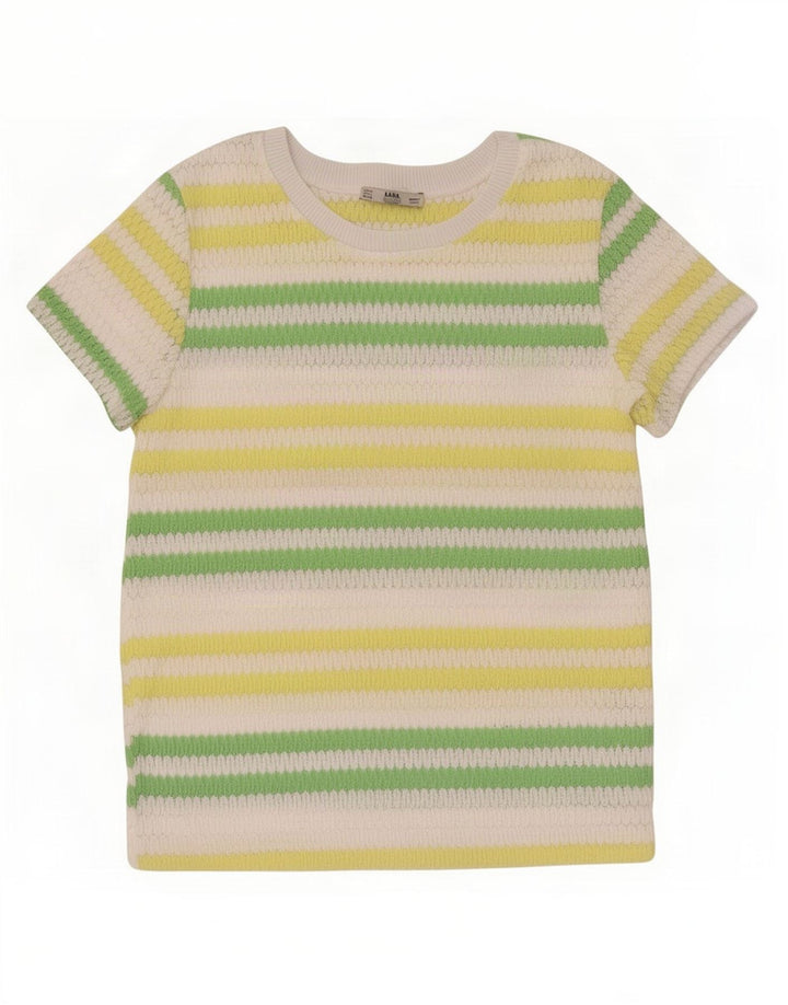 Zara Damen-Strickblusenoberteil, UK 10, klein, mehrfarbig, gestreift, Polyester