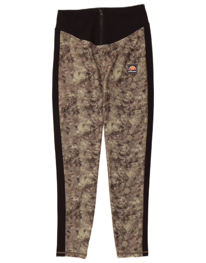 Ellesse Damen Leggings UK 10 Small Grün Camouflage Polyester