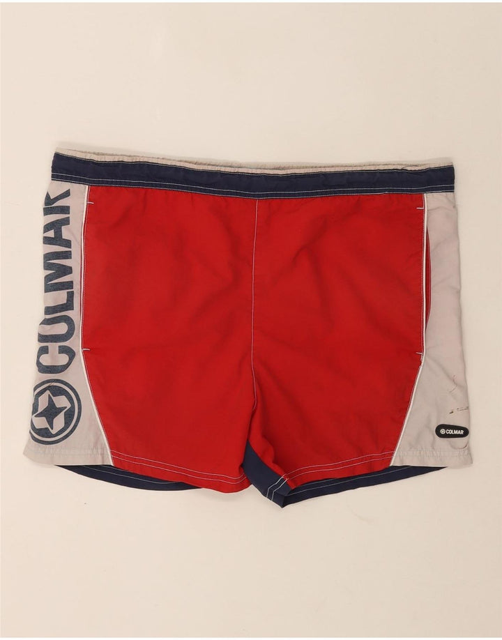 Colmar Herren Badeshorts mit Grafik, EU48, Mittelrot, Farbblock