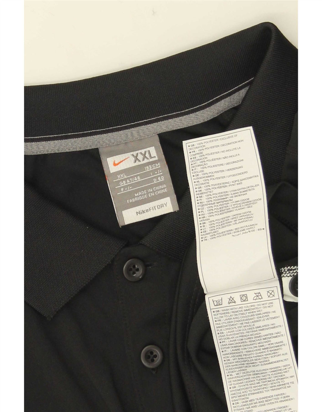 Nike Herren-Poloshirt UK 47/48 2XL Schwarzes Colourblock-Polyester