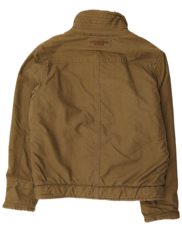Abercrombie & Fitch Herren Sherpa Jacke UK 38 Medium Khaki Baumwolle