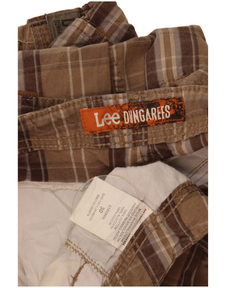 Lee Herren Cargoshorts W30 mittelbraun karierte Baumwolle