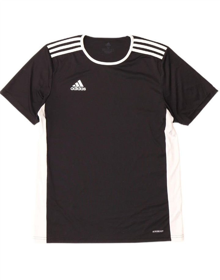 ADIDAS Mens Aeroready T-Shirt Top Medium Black Colourblock Polyester