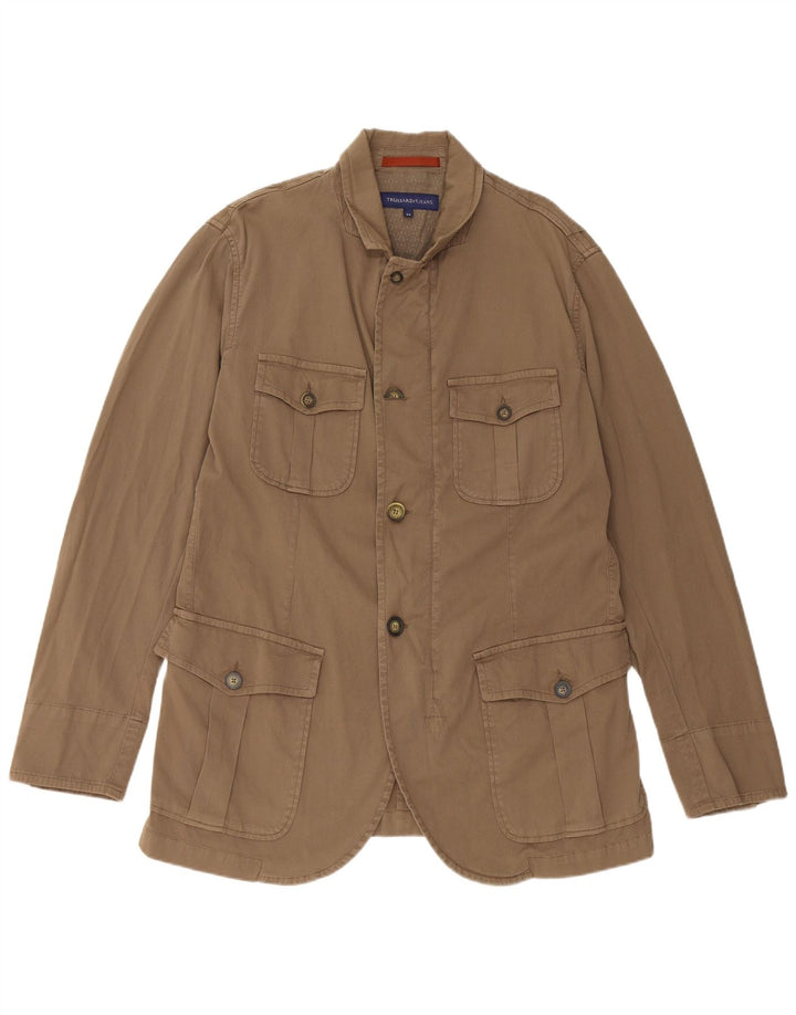 Trussardi Jeans Herren Utility-Jacke IT 54 2XL Beige Baumwolle