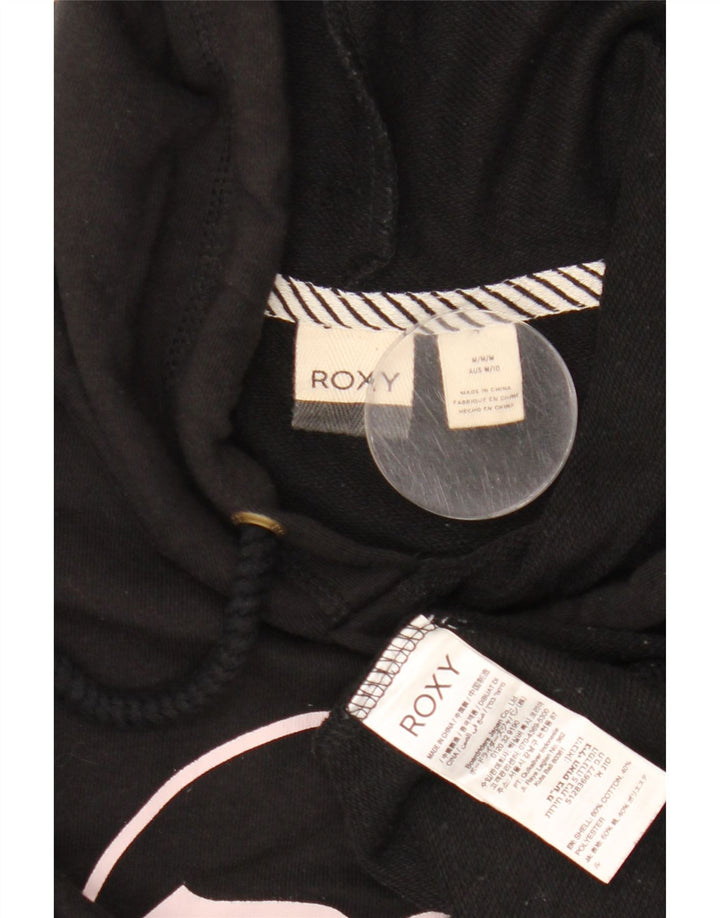 Roxy Womens Graphic Hoodie Pullover UK 14 Mittelschwarze Baumwolle