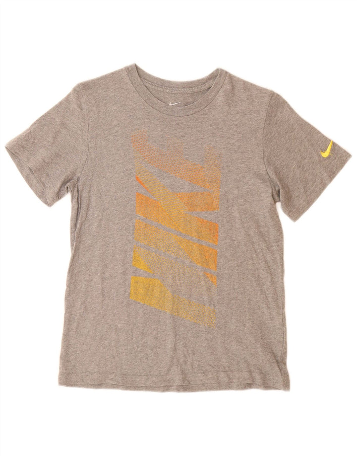 Nike T-Shirt mit Grafik für Jungen, 10–11 Jahre, mittelgraue Baumwolle