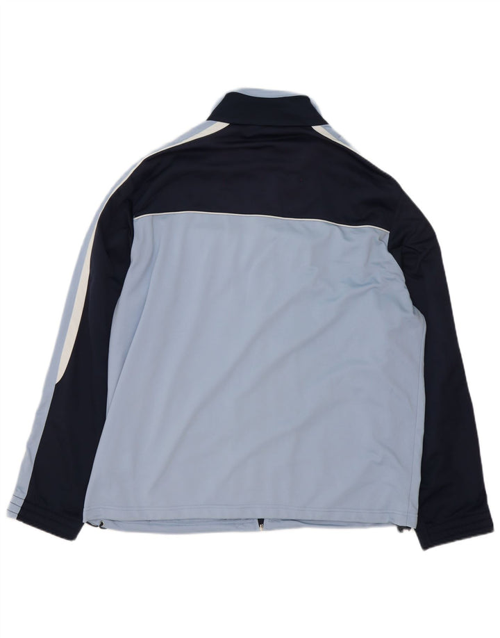 Umbro Herren-Trainingsanzug-Top-Jacke, großes blaues Farbblock-Polyester