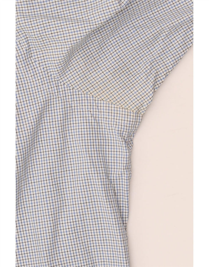 RALPH LAUREN Herrenhemd Größe 15 1/2 Mittelblaue Gingham-Baumwolle