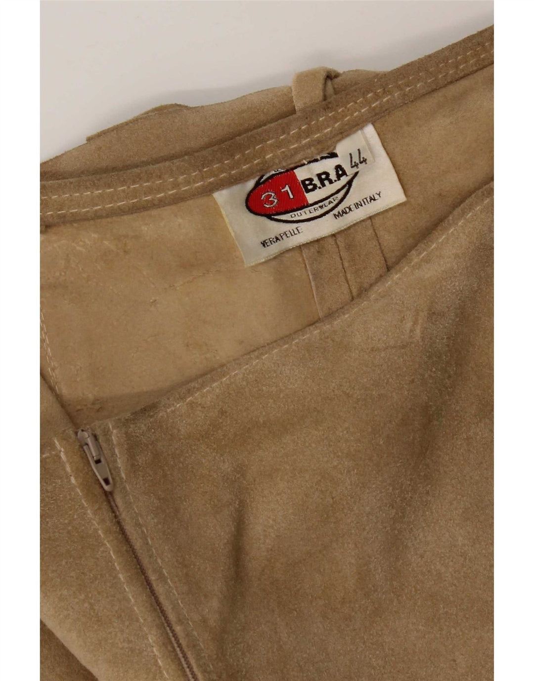 Vintage Damen Lederrock IT 44 Medium W28 Beige