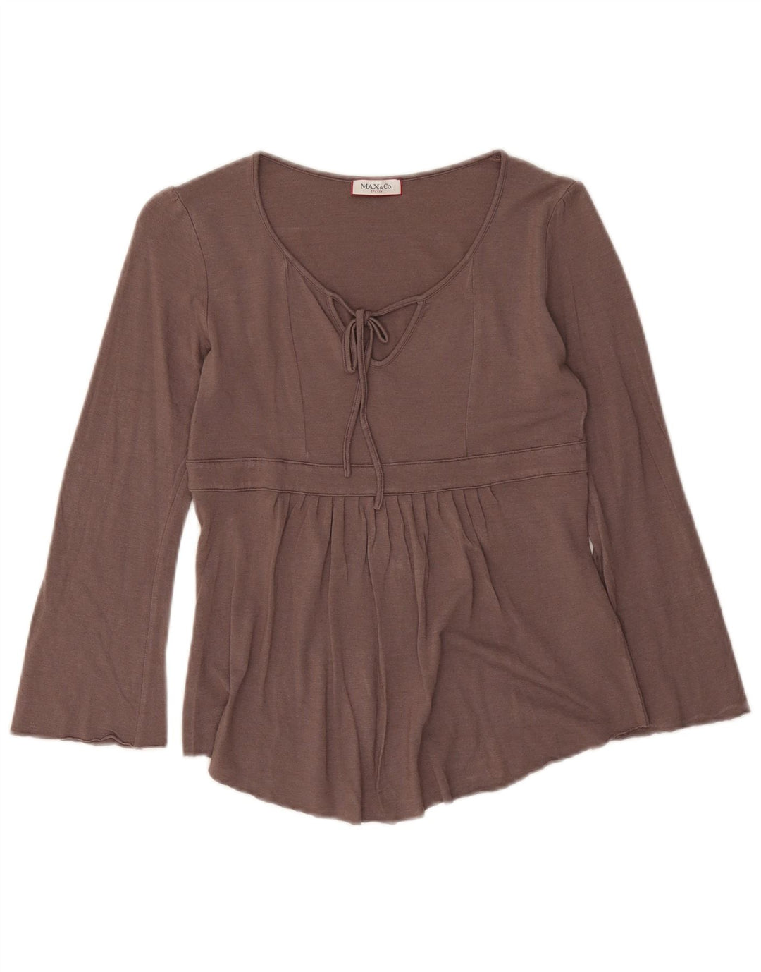 Max & Co. Damen Top 3/4 Ärmel UK 12 Mittelbraune Viskose