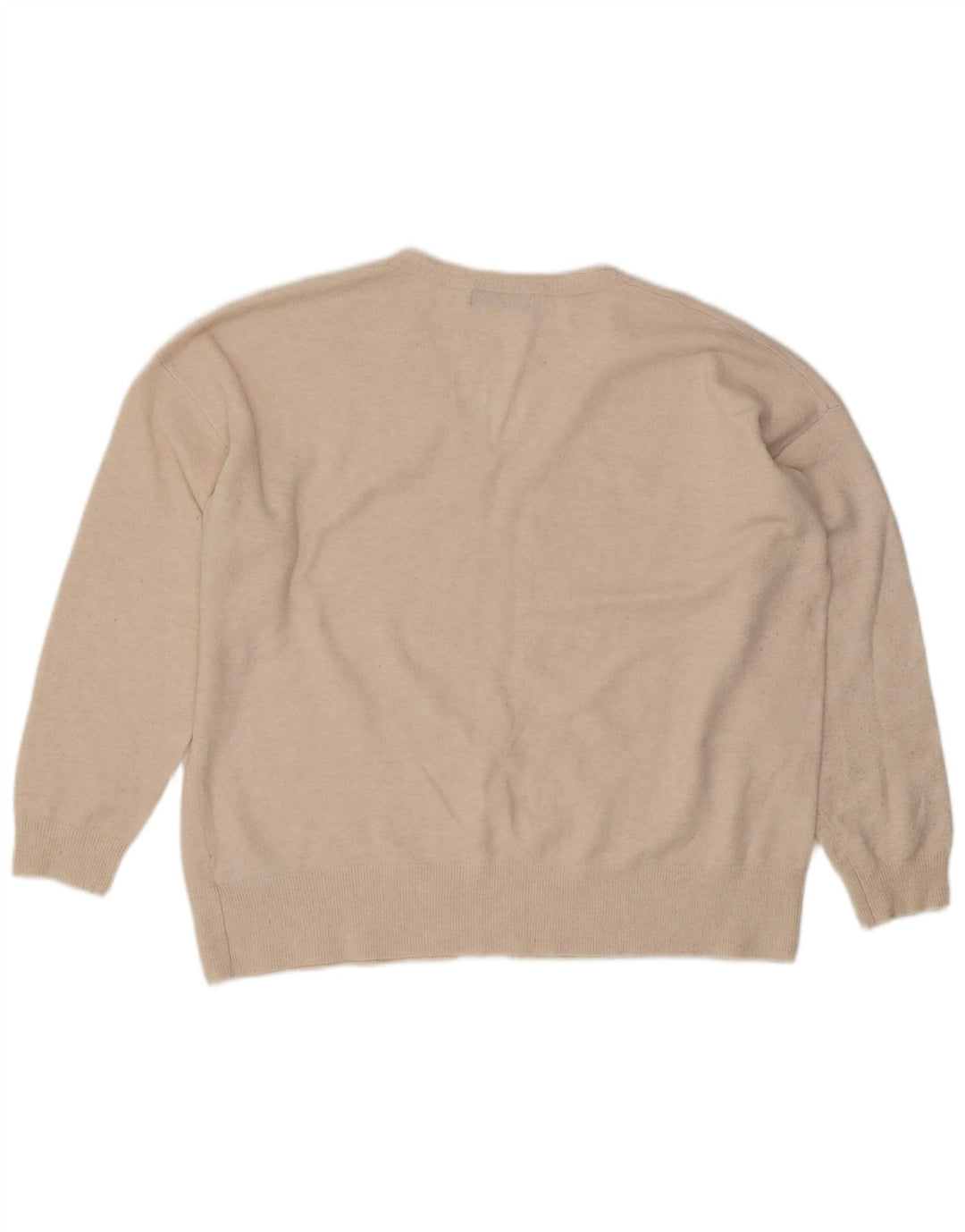 Marks & Spencer Damen-Pullover, übergroß, V-Ausschnitt, Gr. 40, Größe L, Beige