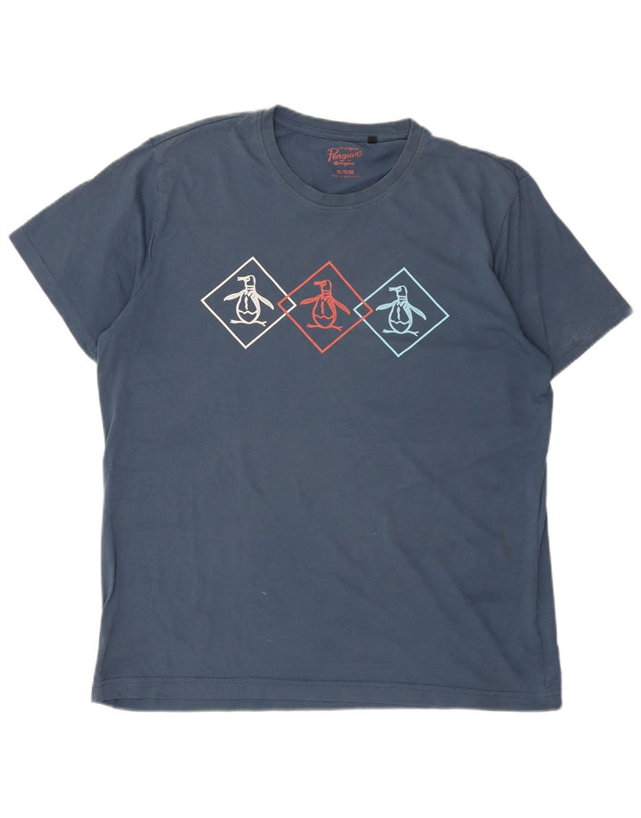 Penguin Herren-T-Shirt mit Grafik, XL, Blau, Baumwolle