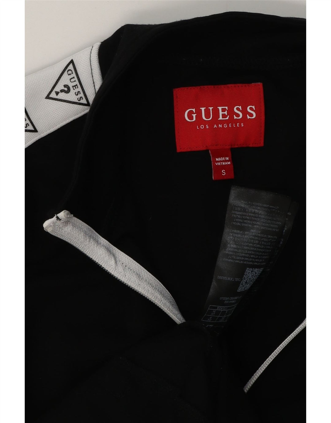 GUESS Herren-Trainingsanzugoberteil mit Grafik, Größe S, Schwarz, Farbblock-Rayon