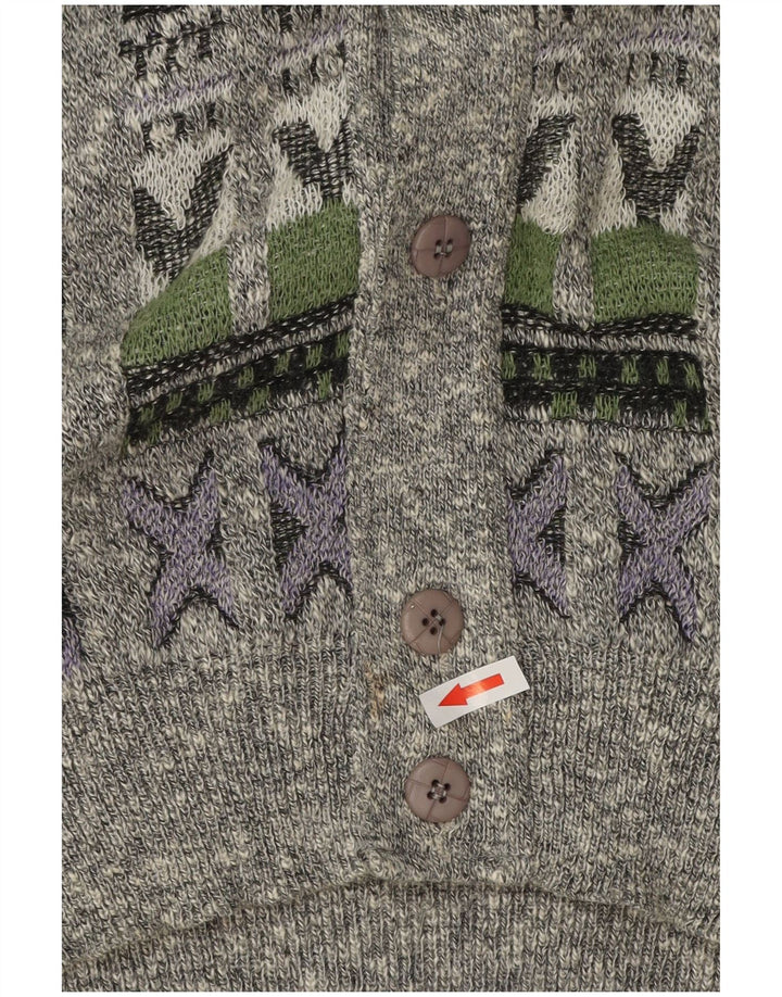 VINTAGE Herren Cardigan Pullover 2XL Mehrfarbig Geometrisch